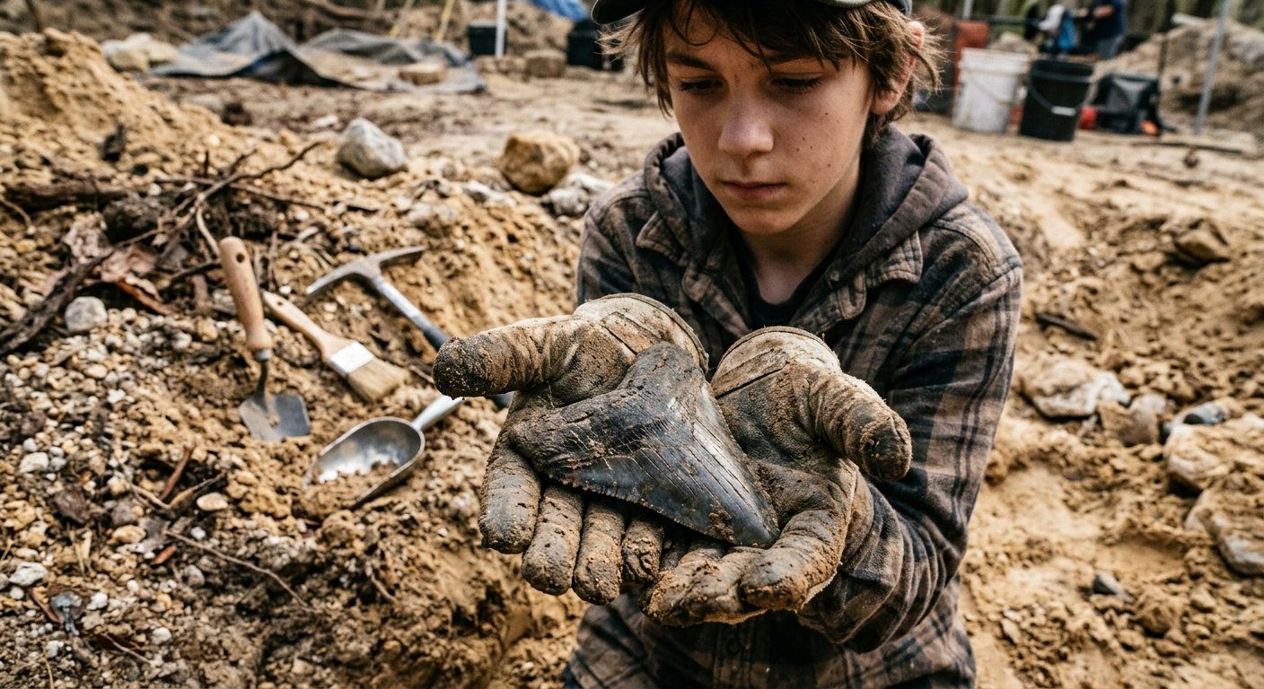 Florida Teen Uncovers Rare Megalodon Tooth in Major Bone Valley