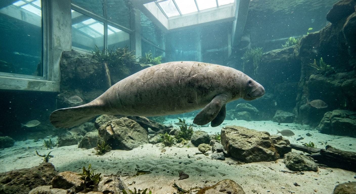 Disney World Welcomes Rescued Calfuccino Manatee to EPCOT for Rehabilitation